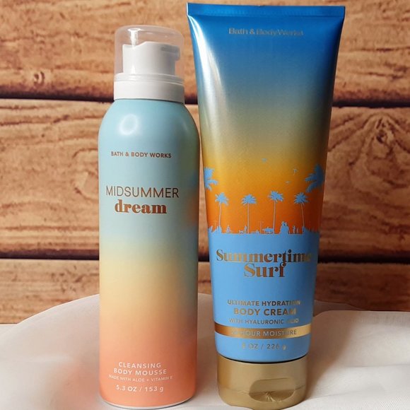 BATH & BODY WORKS 'SUMMERTIME' BODY MOUSSE WASH & MOISTURIZER 2-PIECE SET - Picture 8 of 11
